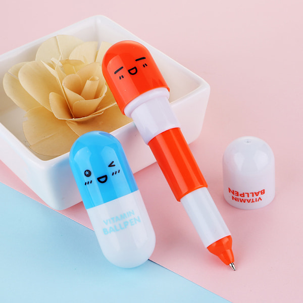 6 st/set Mini pillerformade highlighterpennor för skrivning Söt ansikte