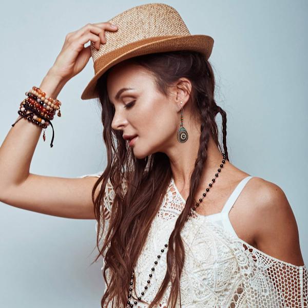 4 par bohemiska vintage dinglande örhängen retro strass örhänge