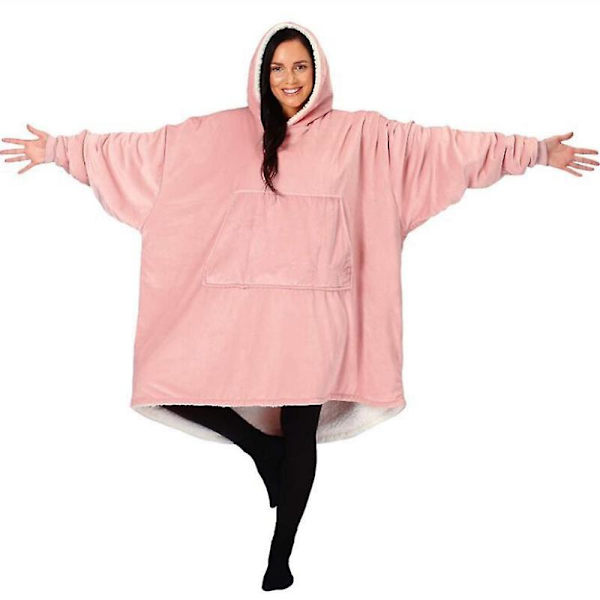 Oversized Microfiber Sherpa Bærbar Blanket, Set På Shark Tank, One Size Passer Alle.