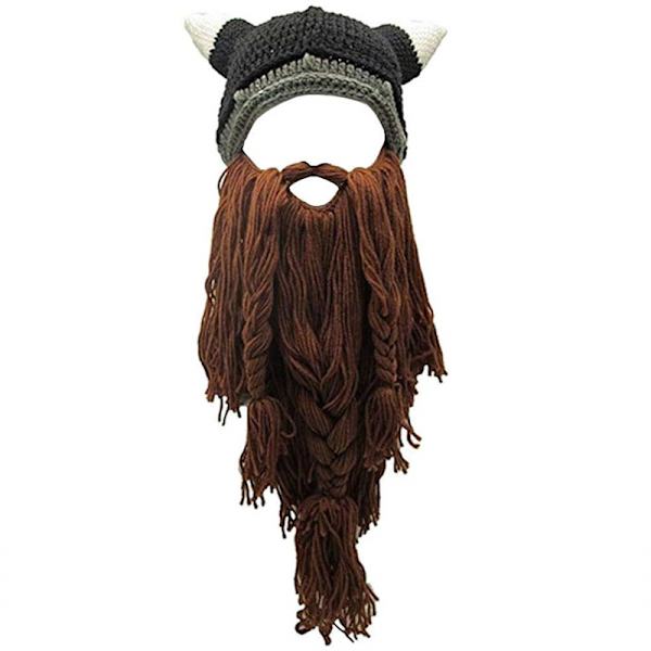 Horn Hat Vinter Varm Maske Strikket Uld Sjov Skull Hat Paryk Hat Funn