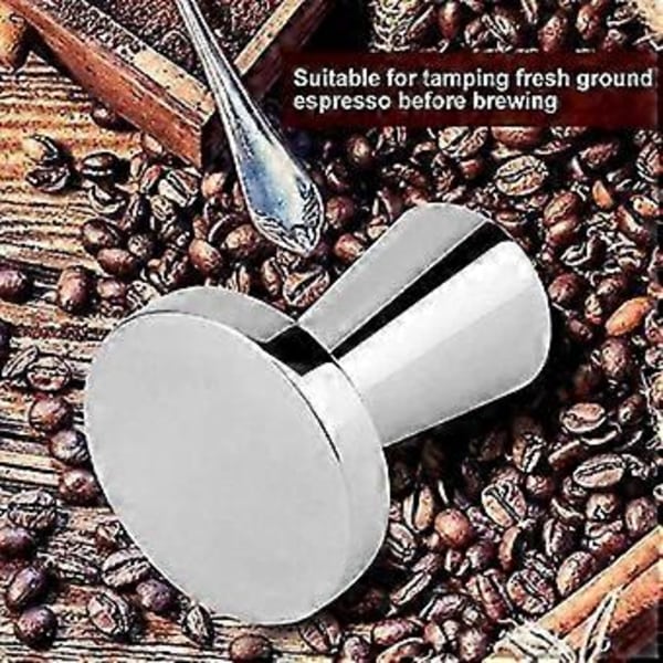 Kaffepresseverktøy i rustfritt stål med flat bunn, 40 mm, for bønner