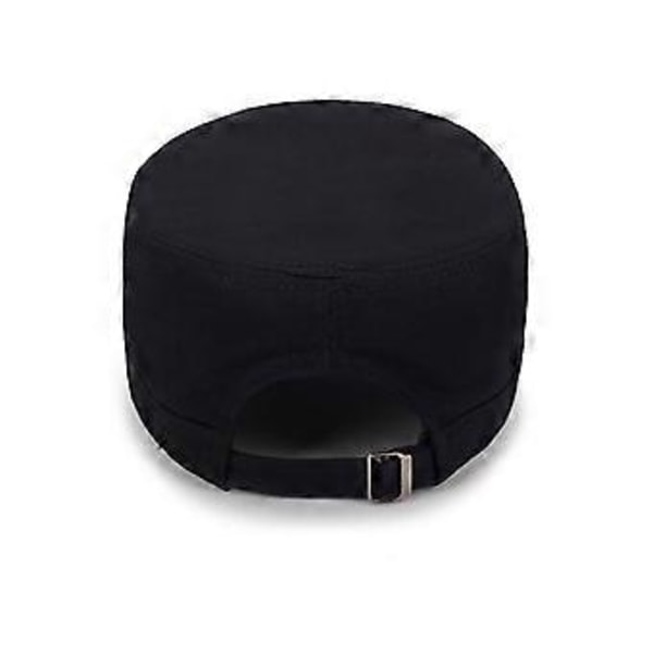 Herre Flat Cap med To Huller på Siden Justerbar Baseball Cap (Sort) balck