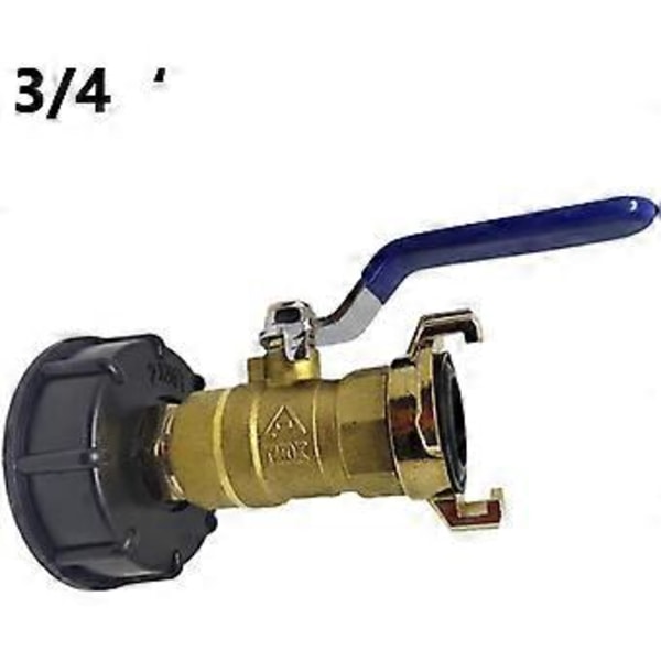 IBC Adapter S60x6 3/4 Havehane Ventil, Hurtig Tilslutningsudgang 20/25mm Regnvandsopsamlere Fitting, IBC Vandtank Adapter (3/4 Ca