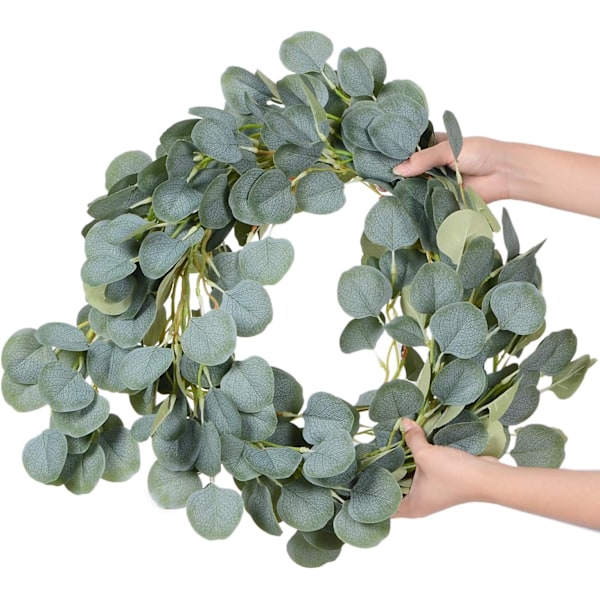 2 stk. 7,5 ft kunstig eukalyptus guirlande kunstig silke eukalyptus