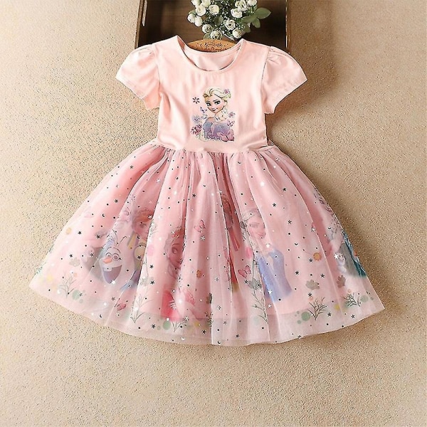 2-11 år flickor Frozen Elsa Prinsessa Tutu Tulle Klänning Födelsedagsklänning Presenter. 3-4 år. Rosa Pink 3-4 Years