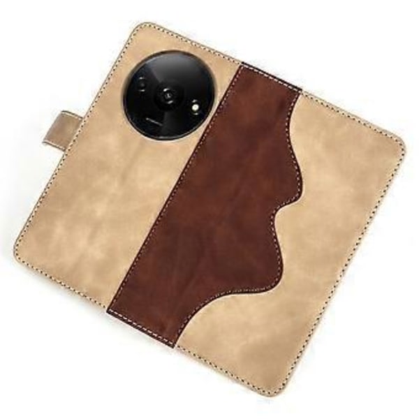 Til Xiaomi Redmi A3/Poco C61 4G Wallet Case PU Læder Farvesplejsning Stødsikkert Telefoncover Style C