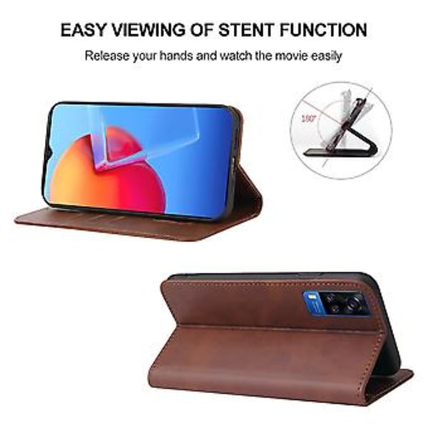 Läderfodral för vivo Y51 2020 (Indien) / Y31 2021 Brown