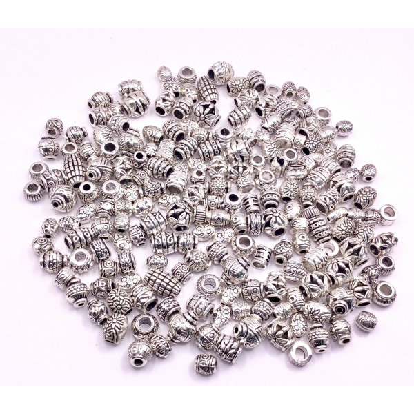 100g Silver Spacer Beads Runda Antik Tibetanska Spacer Beads Meta