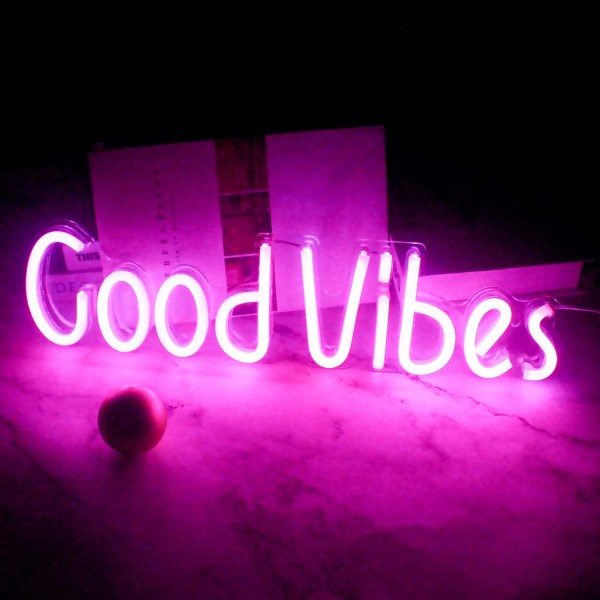 Hyvät vibat - Hyvät vibat Pink Neon Signs - Makuuhuoneeseen, baariin, pubiin,