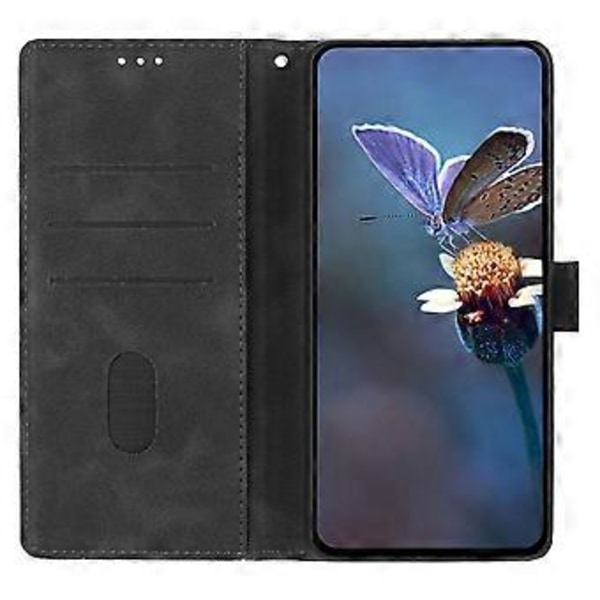 For Honor 400 Lite Etui Wallet Stand Præget Trekantmønster Læder Telefon Flip Cover Black