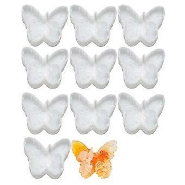 10 stk. Lysform Silikoneform Lysfremstilling Genanvendelig Lys Epoxyform Støbeforme Delikat DIY Silikoneform butterfly angel
