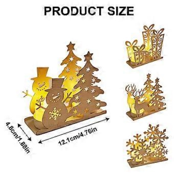 2 st Jul Metall Värmeljushållare Urholkade Snögubbar Snöflinga Järn Ljusstake Ljusstakar för Bordsdekorationer Gift box style