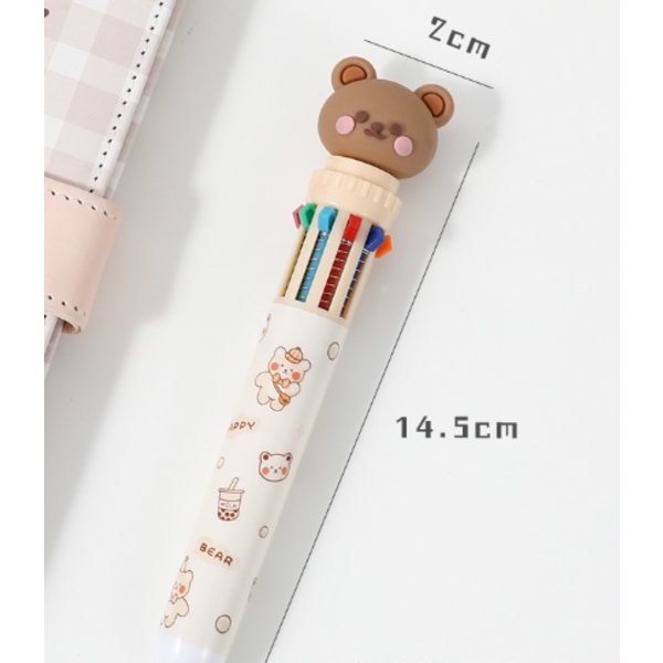 Firedelt pakke, 10 farger i 1 Pusheen-penn, original sammenleggbar