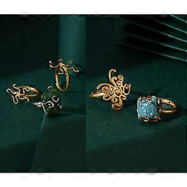 Heteromorfe Ringe Tom Blank Bakke Base til DIY Ringe Indstilling Indlagt Turkis Naturlig Ædelsten Smykkefremstilling Tilbehør Guld Gold B