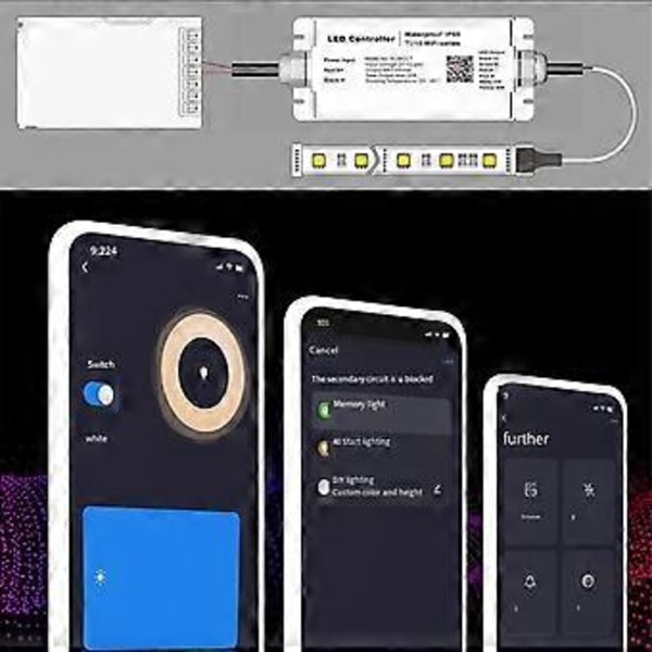 Tuya WIFI DC12V 24V LED Strip Vandtæt Controller IP68 Regntæt med Tuya Stemmefjernbetjening