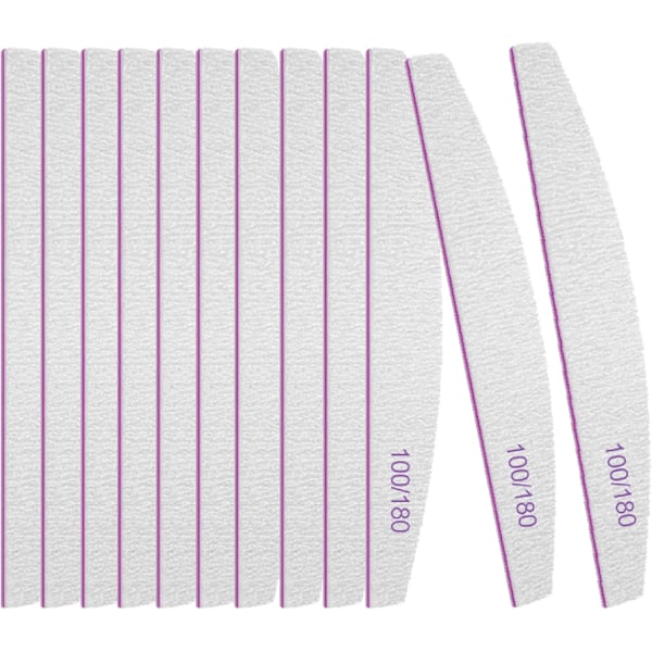 12-pack professionella nagelfilar, dubbelsidigt sandpapper 100/180 korn, tvättbara nagelfilar, verktyg för husdjursvård