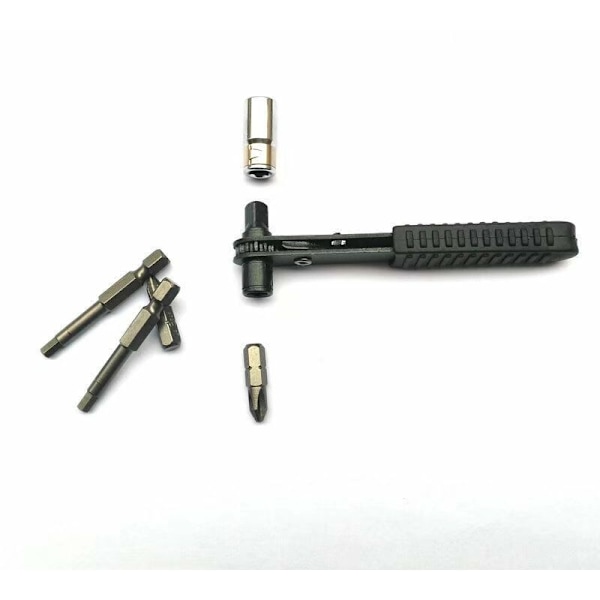 1/4 Tommer Mini Snap Ring Skrutrekker (Svart) Garasje Ratsj Nøkkel