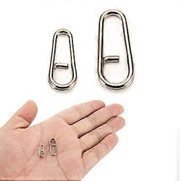 50/100 st Rostfria Stål Splitringar Fiske Snap Cnnector Fiskeklämma Ovala Splitringar Utomhus Fiske Tillbehör 100 trumpets