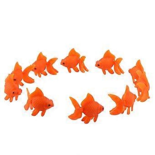 10 stk. Kunstig Flytende Gullfisk Plast Fisketank Akvarium Dekor Ornament