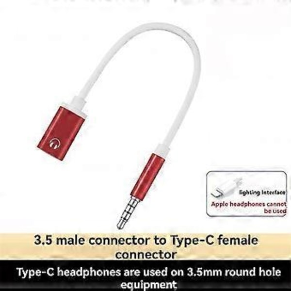 3,5 mm:n uros - Type C naaras audiokaapeli, analoginen audiojakki kuulokeaudioadapteri MP3-soittimelle