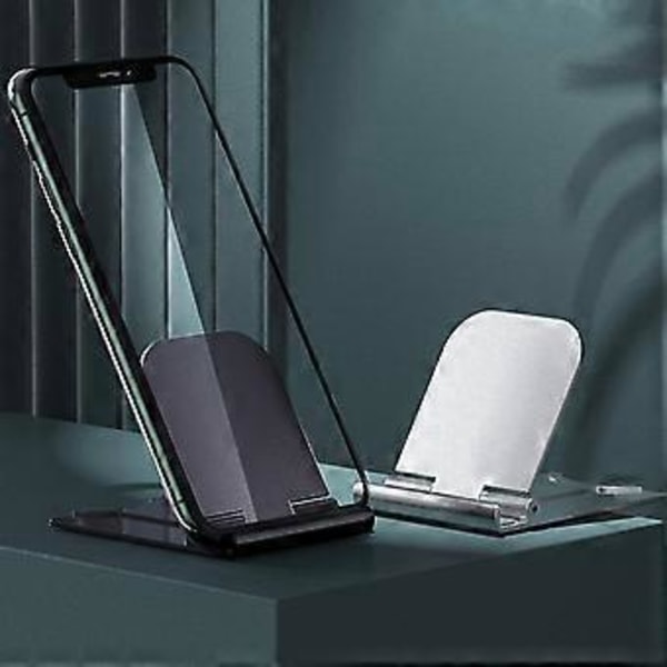 Mobiltelefonställ, 2-pack Mobilhållare för Skrivbord Litet Telefonställ för Resor Lättviktigt Portabelt Vikbart Tabletställ Dockningsstation för iPh