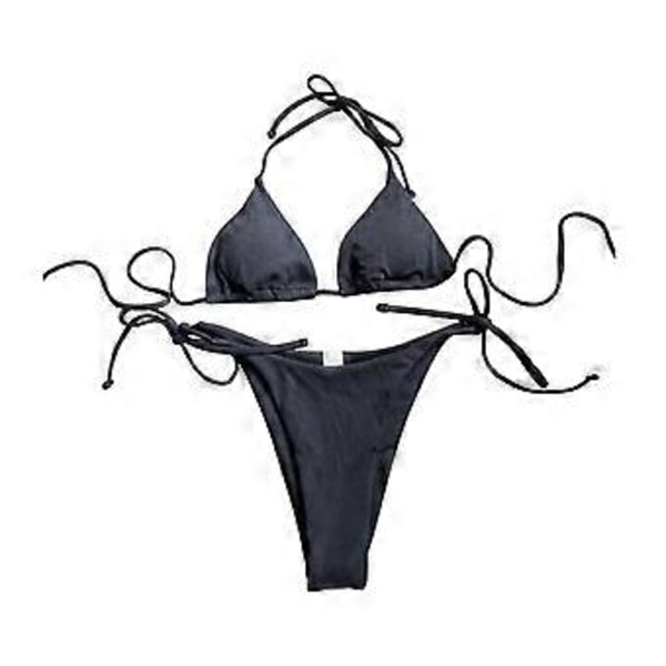 Bikini Set Dam Baddräkt för Klubbar Vattenaktiviteter Semester Spa (Svart L) Black L