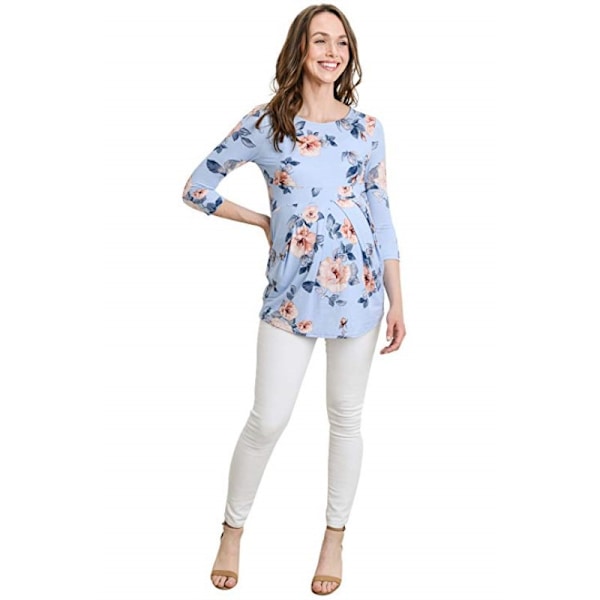 Peplum-bluse til gravide kvinder med frontplissé til graviditet
