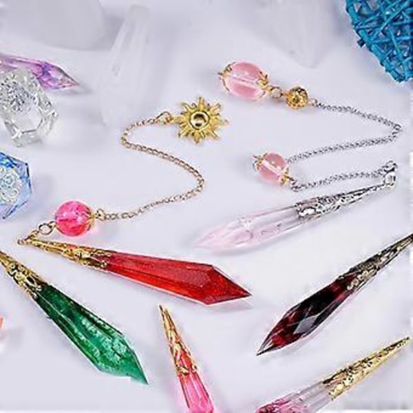 1 Sæt Krystal Epoxy Resin Form Pendul Støbning Silikoneform Håndlavede DIY Håndværk Ørering Halskæde Vedhæng Fremstillingsværktøjer Klar
