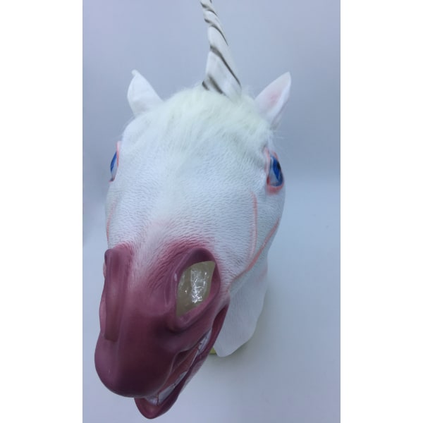 Dyremaske Unicorn Maske Deluxe Nyhet Halloween Kostymefest