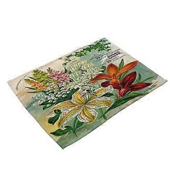 Plant Rose Blomster Maleri Bordbrikke Bomull Lin Duk Spisebord Dekor (MP0059-8)