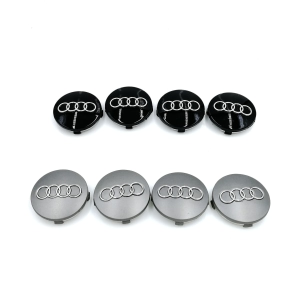 Passar till Audi 60mm navkapsel A6 C5 hjul logotyp, 4-delad