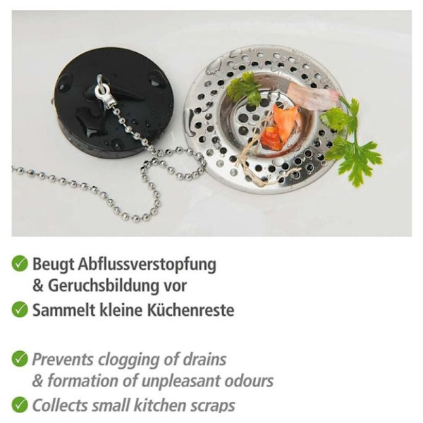 Avloppssil, 2-pack, rostfritt stål, 7 cm, blank