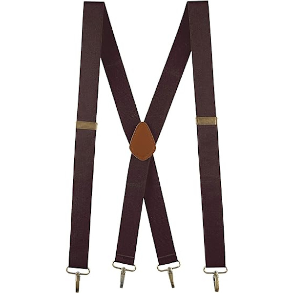 Modemode Justerbara Hängslen för Män 120cmx3.5cm X-form med Met