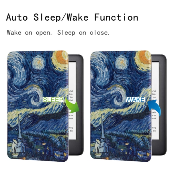 Case Fit til Kindle 10th Generation - (Starry Night)Slim & Ligh