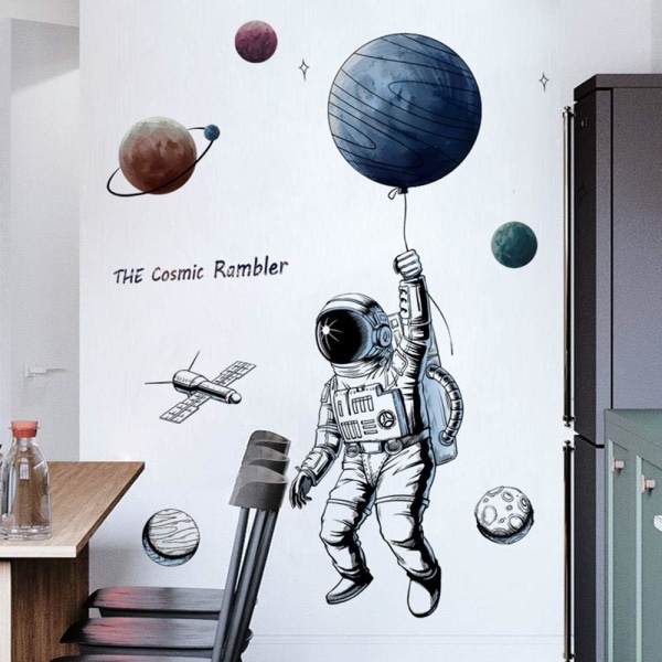 3D Astronaut Wall Sticker Som Vægdekoration Til Soveværelse Stue