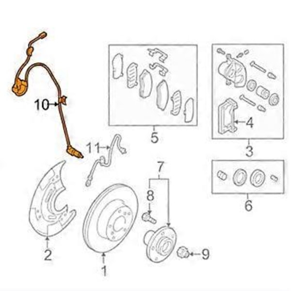 27540XA00A ABS Pyörän Nopeusanturi Etu Oikea/Vasen Subaru Tribeca 2006-2014