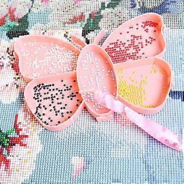 5D DIY Diamantmaleri Brett, Drillbrett Verktøysett Trakt Rad Drillbrett Beholder Multi Funksjonell Flip Drill Plate Rhinestone Sorteringsbrett (Rosa) Pink