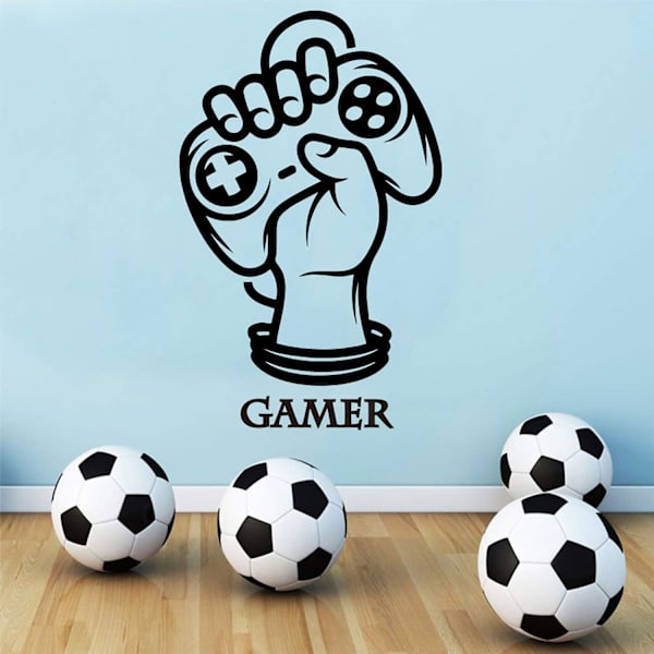 Gamer Power -seinätekstit pohjoismaisella tyylillä. \"Gamer Power\" ohjaimella