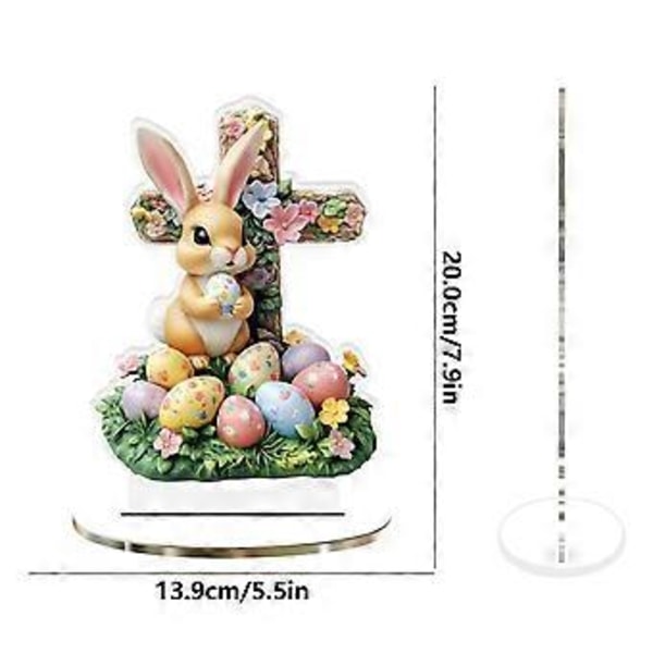 Påskhare Ägg Akryl Skrivbordsdekoration Högtidsdekoration Utskuren Ornament C