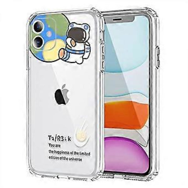 Yhteensopiva iPhone 11 -kotelon kanssa Kirkas Söpö Astronautti Ulkoavaruus Planeetta Tähti Luova Kuvio, Pehmeä TPU Iskunkestävä Ohut iPhone 11:lle---Maa
