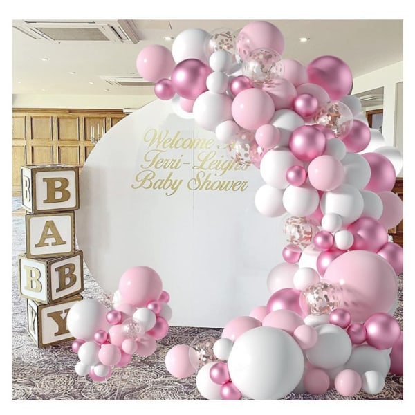 104 kpl Party Balloon Arch Garland Kit Pink Latex Confetti Balloon