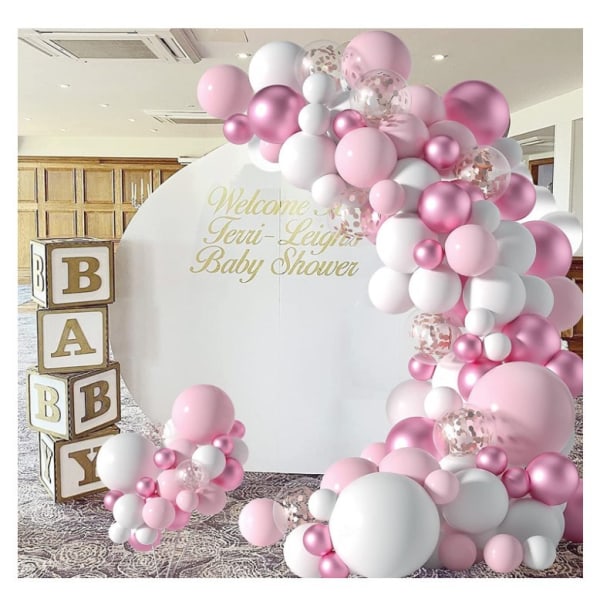 104 stk Party Ballong Bue Garland Kit Rosa Latex Confetti Balloon