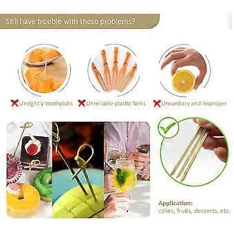 200 stk. Engangs Matpinner Cocktail Frukt Appetittvekker Drinkpinner