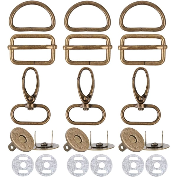 40 stk Metall Tri-Glide Spenne + D-formede Ringer + Svivelkroker + M