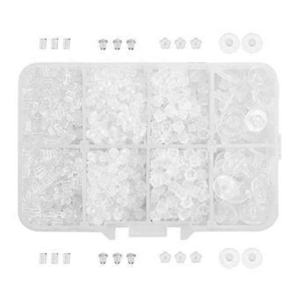 1 pakke med multi-stil transparente plastik øreringe tilbehør, der stopper øreringe stolper, runde puder, sikkerhedspropper, monterings smykker dekor til kvinder piger (A