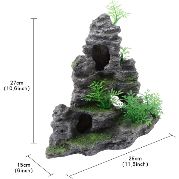 Dekorert fjellutsikt akvarium dekorert stein dekorert stein V