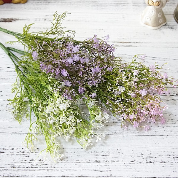 Kunstig blomst, rosenrød lille håndtag, 5-takket stjernespyd fu
