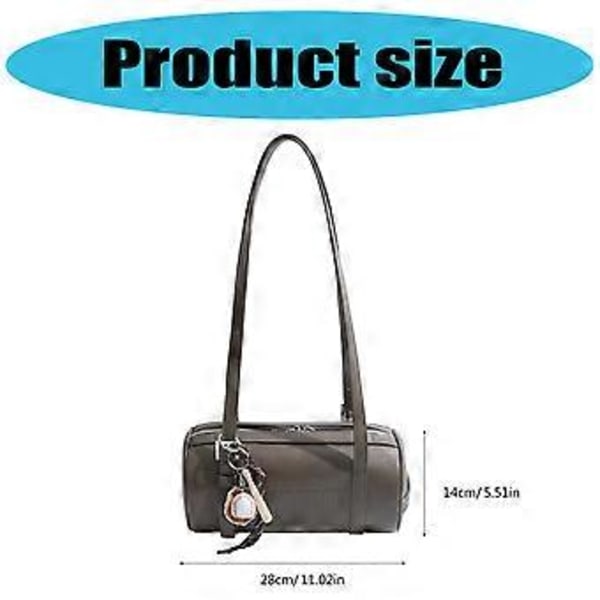 Multifunktionel cylinderformet retro håndtaske til kvinder PU læder skuldertaske 2025 design crossbody pung armhule tasker brun brown