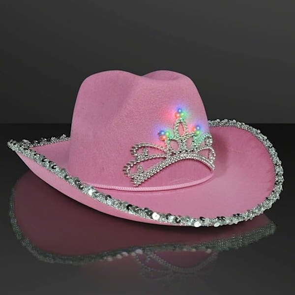 Lys rosa cowgirlhatt i country-stil