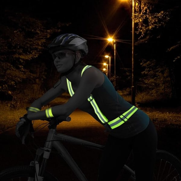 Safety Vest + Reflective Safety Wristbands, Reflective Adjustabl